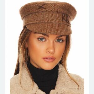 Ruslan Baginskiy Chic Brown Women's Baker Boy Hat